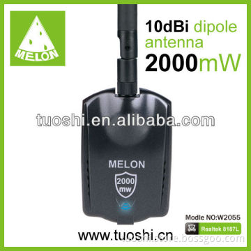 2W,8187L chipset,10dbi long antenna,54Mbps W2055 wireless usb adapter